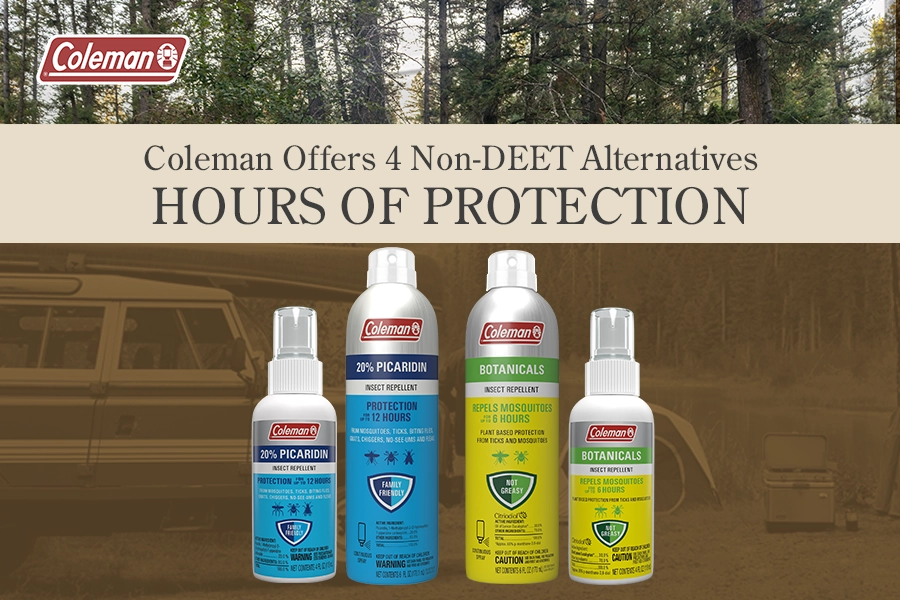 Coleman offers 4 non-DEET alternatives Hours of protection