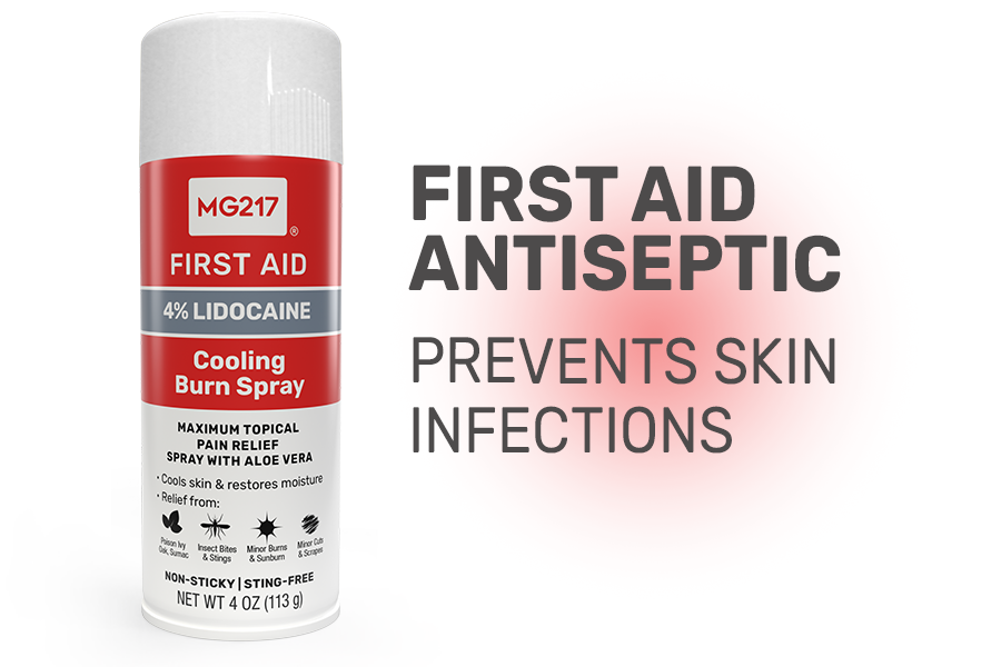 MG217 Cooling Burn Spray first aid antiseptic prevents skin infections
