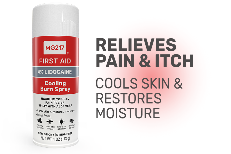 MG217 Cooling Burn Spray relieves pain and itch