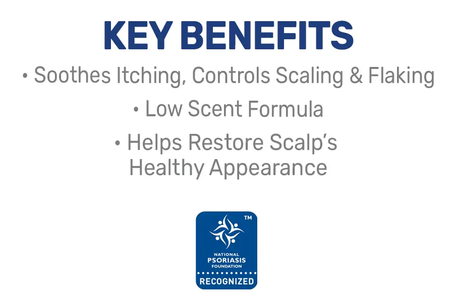 MG217 Multi-Symptom .5% Coal Tar Therapeutic Shampoo soothes itching, controls scaling and flaking. has a low scent formula and helps restore scalp's healthy appearance