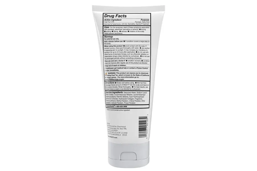 MG217 Multi-Symptom .5% Coal Tar Therapeutic Shampoo back