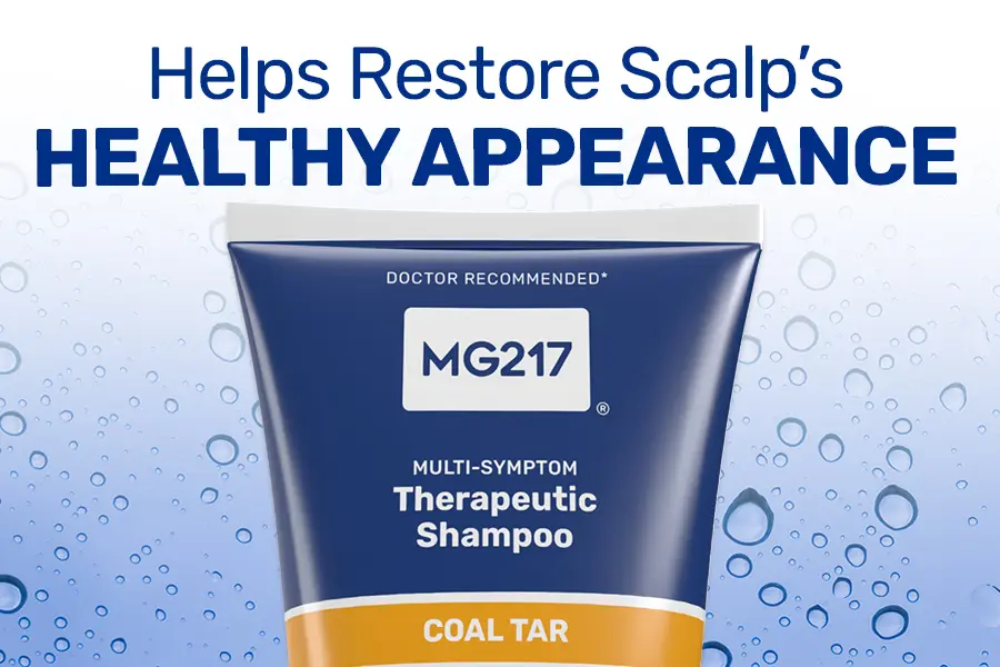 MG217 Multi-Symptom .5% Coal Tar Therapeutic Shampoo helps restore scalp's healthy appearance