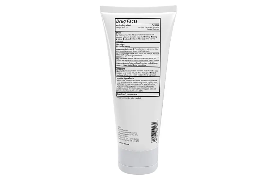 MG217 Therapeutic Sal-Acid Shampoo + Conditioner back of bottle