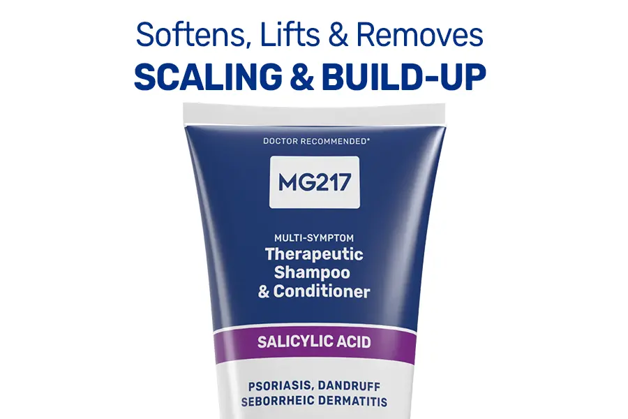 MG217 Therapeutic Sal-Acid Shampoo + Conditioner softens, lifts and removes scaling and buildup