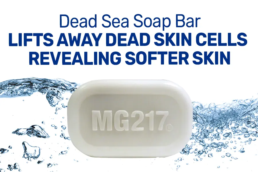 mg217 dead sea soap bar lifts away dead skin cells revealing softer skin