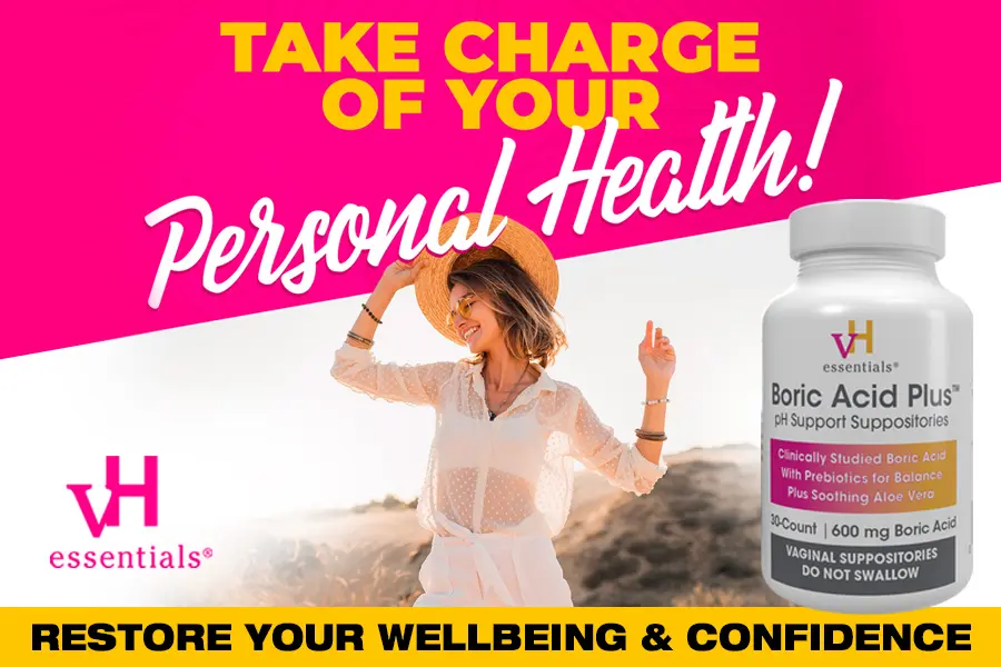 Restore your wellbeing and confidence with vH essentials boric acid plus ph support suppositories