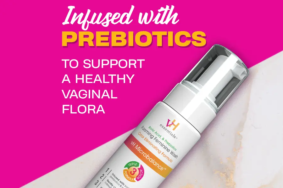 infused with prebiotics to support a healthy vaginal flora