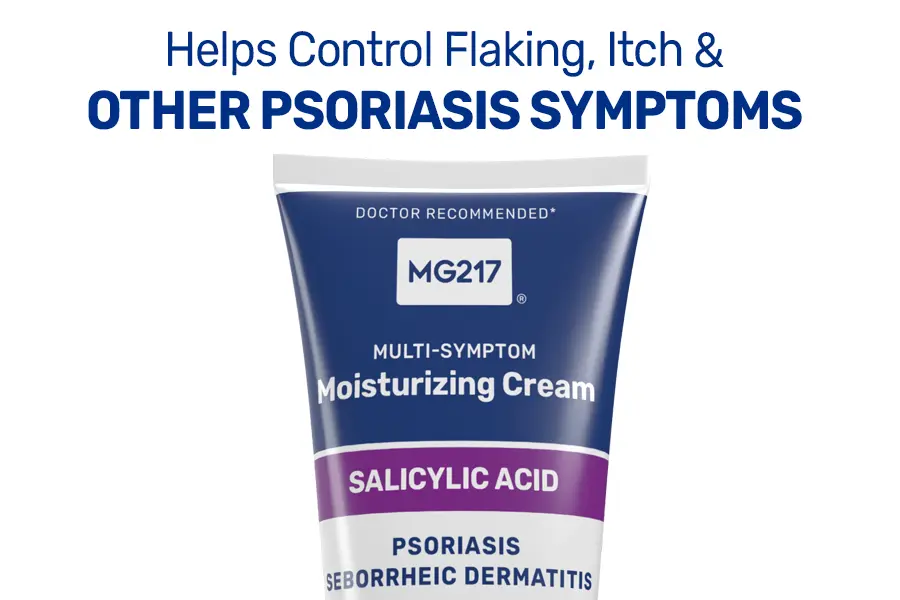 mg217 multi-symptom moisturizing cream helps control flaking, itch and other psoriasis symptoms