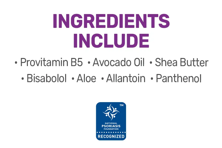 ingredients include vitamin b5, avacado oil, shea butter, bisabolol, aloe, allantoin, panthenol