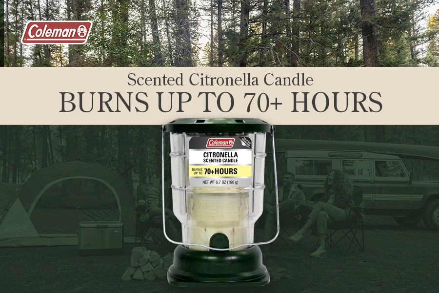 Coleman Outdoor Citronella Candle Lantern burns up to 70+ hours