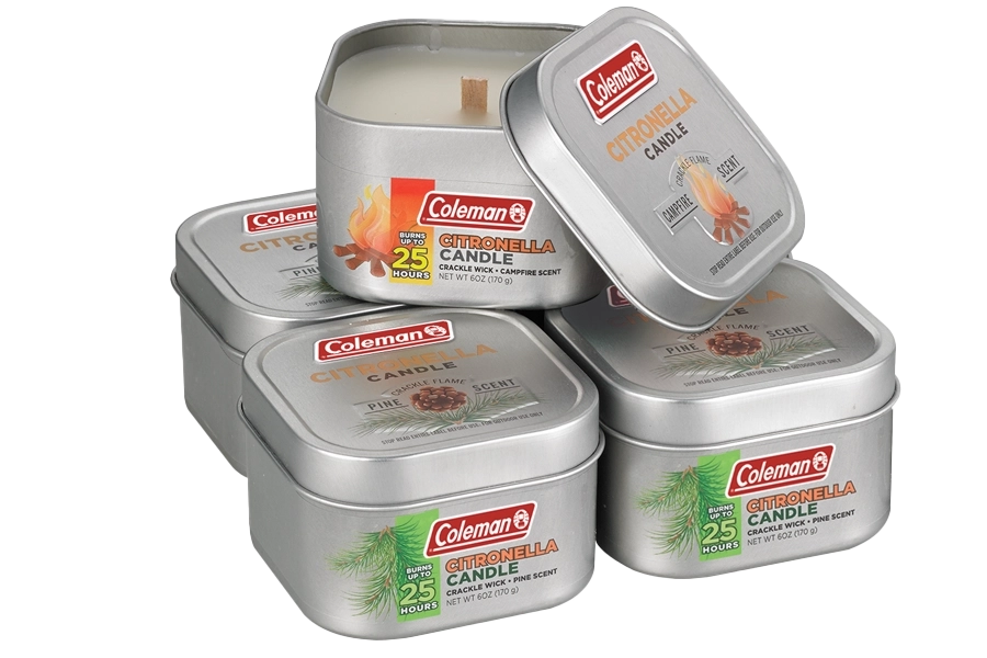 Coleman Citronella Nostalgic Scented 6oz Square Candles with Lid