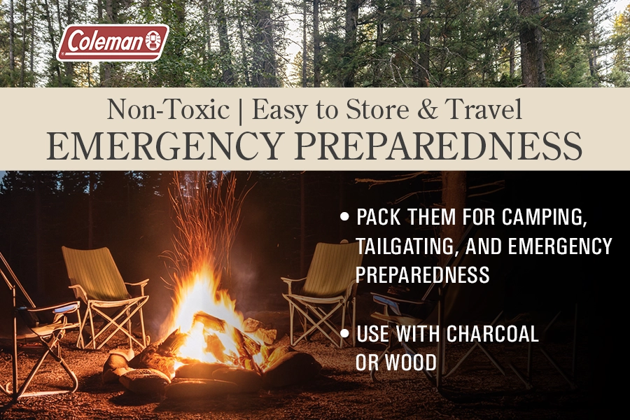 Coleman Wax Firestarters | Citronella Scented Non-toxic, easy to store and travel. Emergency Preparedness Use with charcoal or wood