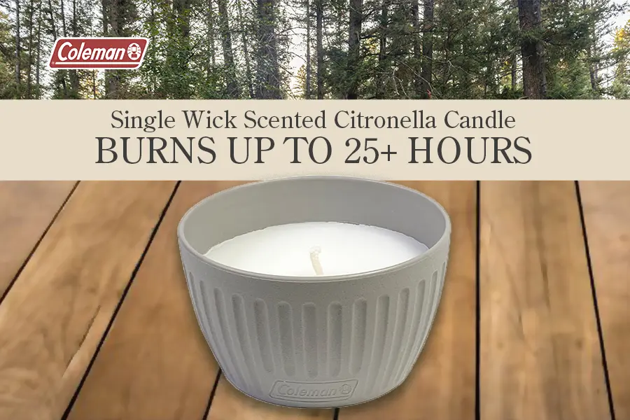 single wick scented citronella candle burns up to 25 hours