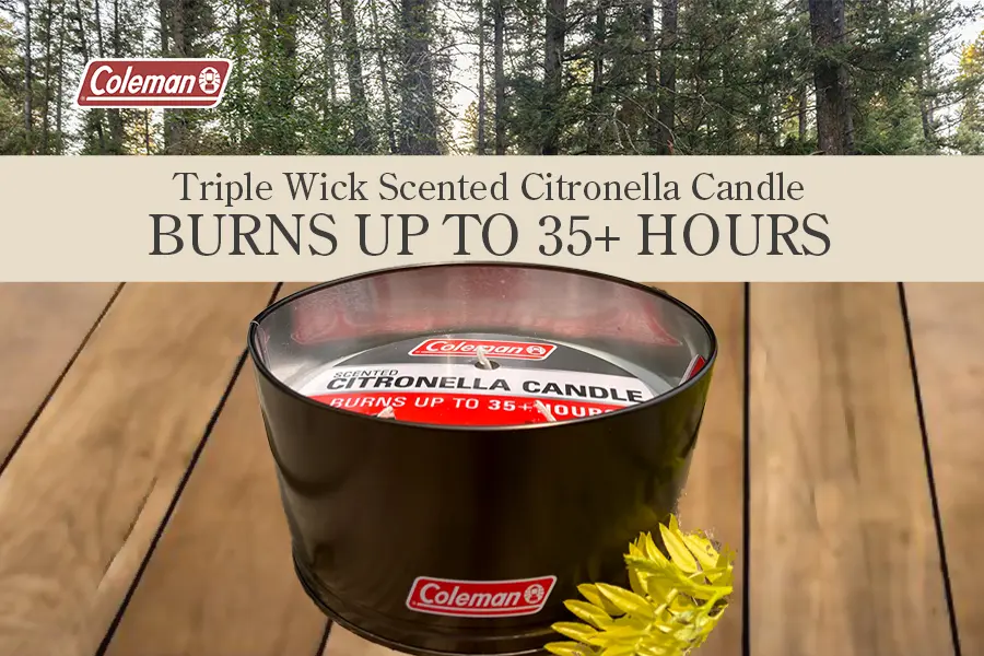 triple wick scented citronella candle burns up to 35+ hours