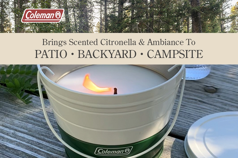 Brings scented citronella and ambiance to patio, backyard and campsite