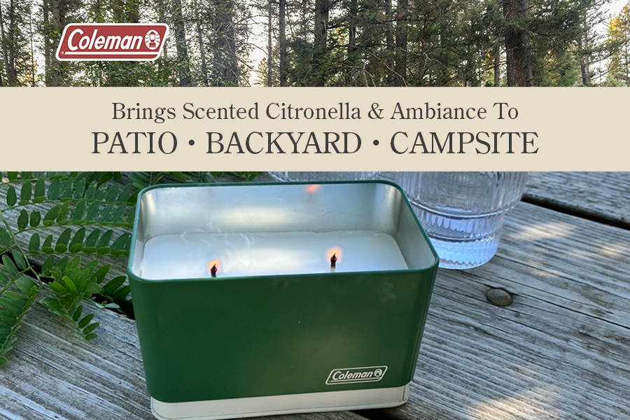 Brings scented citronella and ambiance to patio, backyard and campsite