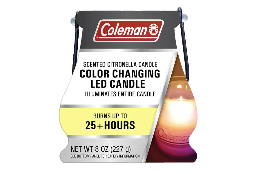 coleman scented citronella color changing led candle