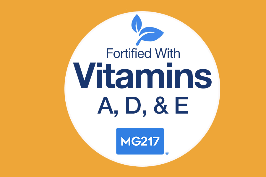 fortified with vitamins A, D & E