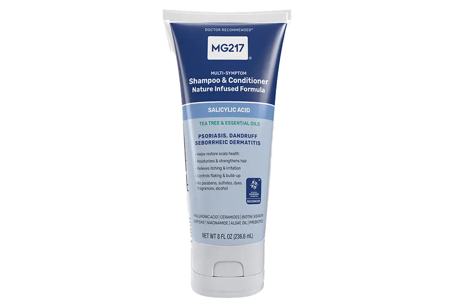 MG217 5215 FRONT transparent MG217 Multi-Symptom Shampoo & Conditioner Nature Infused Formula
