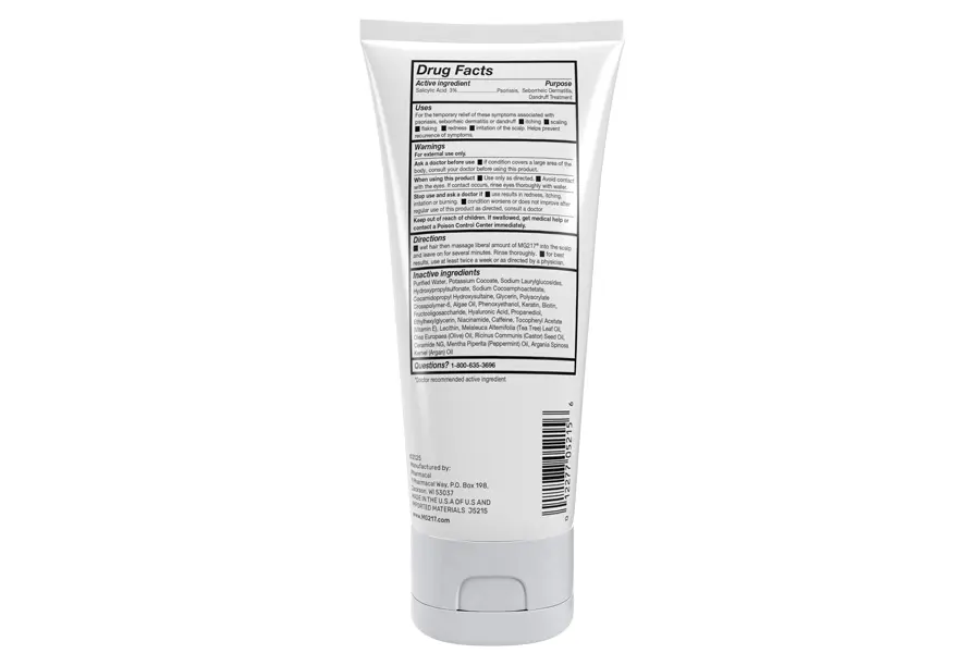 MG217 Multi-Symptom Shampoo & Conditioner Nature Infused Formula back of bottle