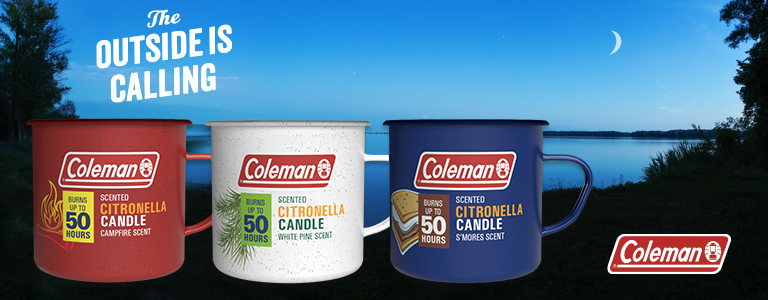 Coleman Scented Citronella Mug Candle Campfire Scent