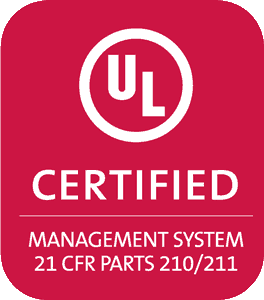 UL Certified Management System 21 CFR Parts 210/211