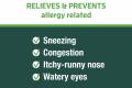 Relieves and prevents allergy related symptoms
